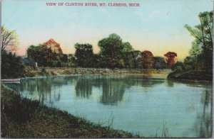 USA Michigan Mt. Clemens View of Clinton River Vintage Postcard C208