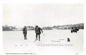 Fishing Through Ice - Kenoza Lake, New York NY  