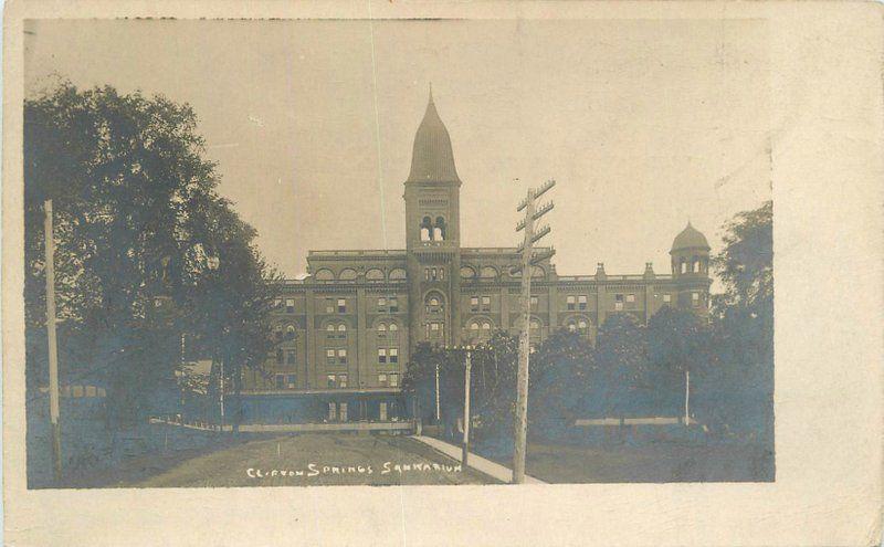 Clifton Springs Sanitarium C-1905 New York RPPC Photo Postcard undivided 12780