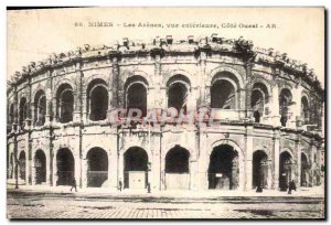 Old Postcard Nimes Les Arenes Exterior View West Coast