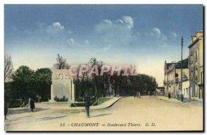 Old Postcard Chaumont Boulevard Thiers