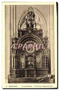 Old Postcard Beauvais Cathedral's Astronomical Clock