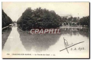 Old Postcard Chalons Sur Marne The fork channel