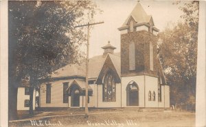 H99/ Green Valley Illinois RPPC Postcard c1910 M.E. Church Building 34