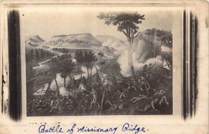 Real Photo,Civil War, c.'1910 Photo of Missionary Ridge Battle Painting,Message