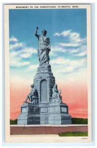 Forefathers Monument Plymouth MA Massachusetts Postcard (CJ18)