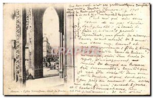 Old Postcard Alencon Eglise Notre Dame detail porch