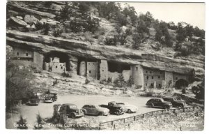 RPPC Postcard Old Cars VIew Manitou Cliff Dwellings Colorado CO