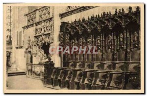 Old Postcard Bourg Eglise de Brou The Stalls Choir