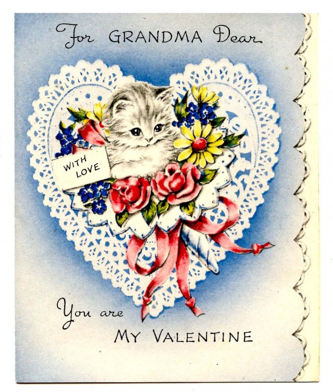 Greeting Card - Valentine for Grandma. Blank,  Envelope, Unused  (4.875 X 4)