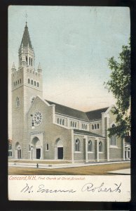 Concord, New Hampshire/NH Postcard, First Church Of Christ, Scientist, 1905!