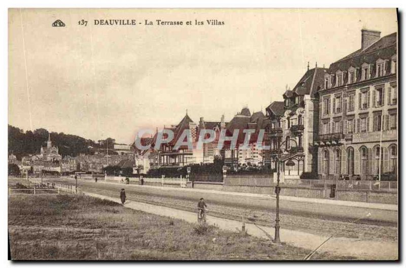 Old Postcard Deauville Terrace and Villas