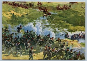 NAPOLEONIC WAR 1812 in Russia Battle BORODINO Cavalry USSR Vintage Postcard