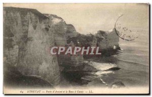 Old Postcard Etretat Porte d & # 39Amont and Bench Tanks