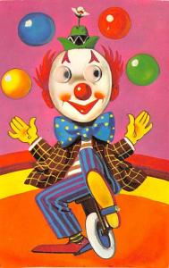 Moving Eyes Clown Circus Writing on back 