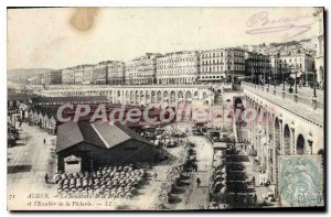 Postcard Old Algiers Boulevard De La Republic and the stairs of the pcherie