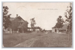 Postcard Farm Scene Near Mora Minn. Minnesota c1915 Postmark