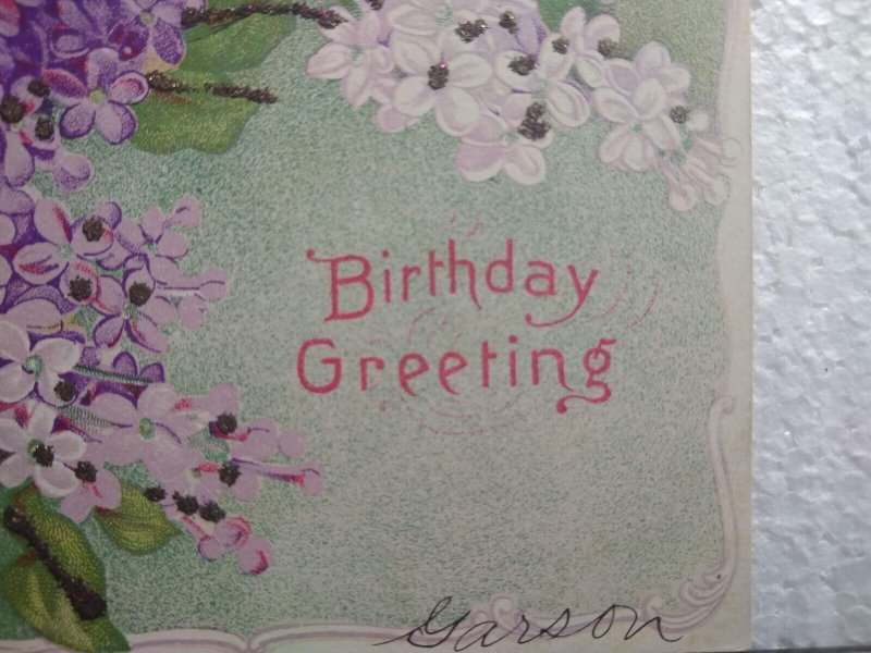 Postcard - Birthday Greeting with Flowers Art Print