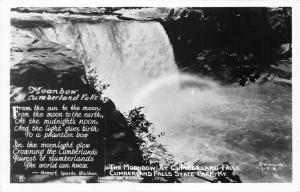 Kentucky~Cumberland River FallsMoonbow~Robert Sparks Walker Poem~1939 Cline RPPC