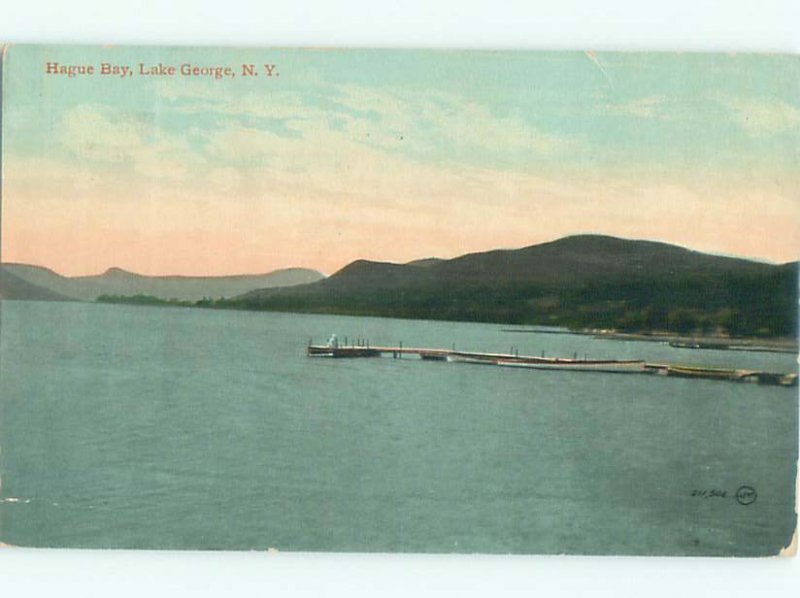 Divided-back LAKE SCENE Adirondacks - Lake George New York NY AE5131