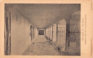 A974 India Ellora Tin Thal Gallery with Row of Carved pillars vintage postcard