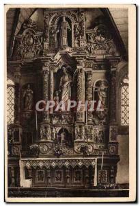 Old Postcard Guimilau (Finistere) La Douce France Brittany Interior of the Sh...