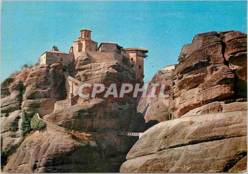 Modern Postcard General view of Meteora rouvent St Varlaam