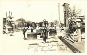 china, PEKING PEIPING, Street Scene with Native Porter (1920s) Hartung RPPC