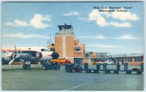 INDIANAPOLIS, Indiana  IN    WEIR COOK MUNICIPAL AIRPORT  c1940s Linen  Postcard