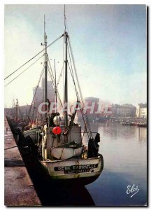 Modern Postcard La Rochelle port in the morning mist with fishing boat famous...