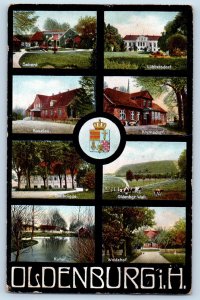 Germany Postcard Oldenburg in Holstein Logo and Multiview c1910 Unposted