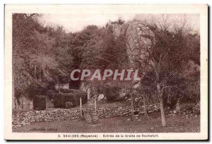 Old Postcard Saulges Mayenne entrance of the cave of Rochefort