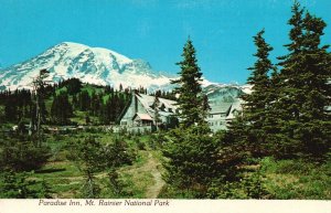 Postcard Mount Rainier National Park Washington State Paradise Inn Washington WA