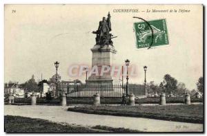 Old Postcard The Defense Courbevoie Monument