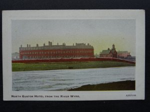 Lancashire Fleetwood NORTH EUSTON HOTEL Esplanade from RIVER WYRE c1906 Postcard