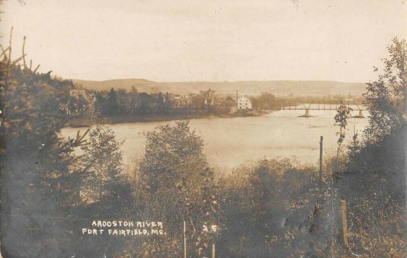 Fort Fairfield Maine Aroostok River Real Photo Antique Postcard K105037