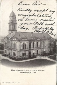 Wilmington Delaware New Castle County Court House 1905 Butler & Son Postcard T18