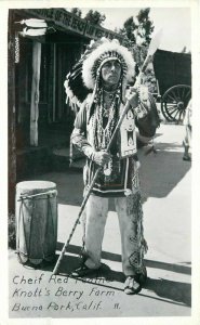 Amusement 1950s Knotts Berry Farm California Chief RPPC Photo Postcard 21-1189