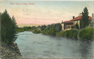 Postcard 1907 Nevada Reno River Scene hand colored Rieder Truckee 23-12425