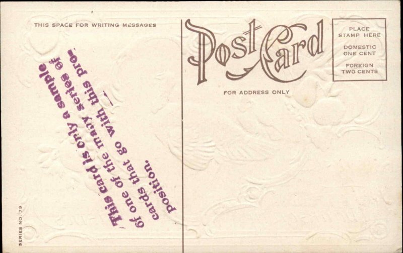 THANKSGIVING Turkey and Fruit EMBOSSED c1910 Postcard