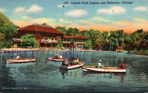 Illinois Chicago Lincoln Park Lagoon and Refectory Curteich