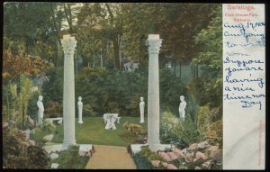 Saratoga Springs, NY. Club House Park, Statuary. 1906 undivided back postcard