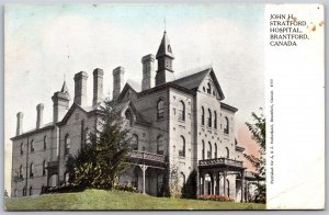 Postcard Brantford Ontario 1910s John H. Stratford Hospital Brant County Warwick