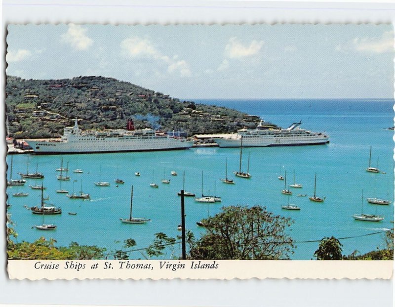 Postcard Cruise Ships at St. Thomas, Virgin Islands