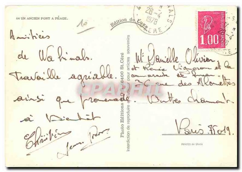 Modern Postcard An Old Bridge has Peage