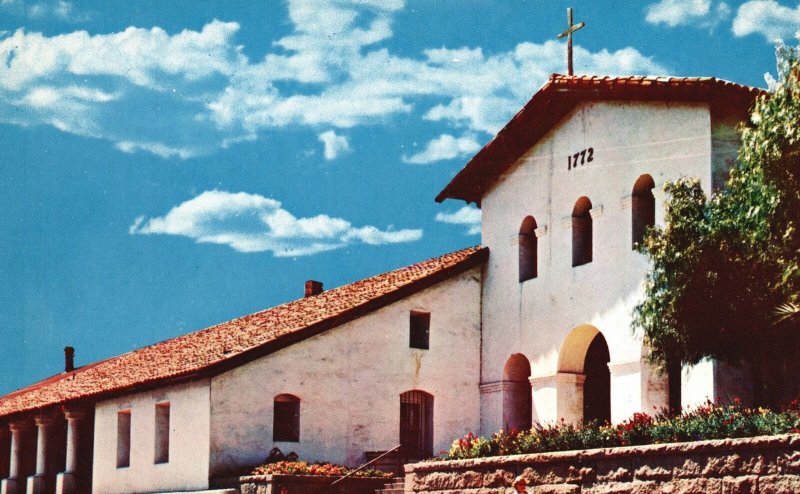 Vintage Postcard Mission San Luis Obispo de Tolosa Historical Roofing Tile CA