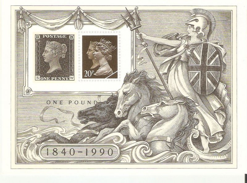 Postcard issued for the 150th anniversary of the Penny Black by British Post