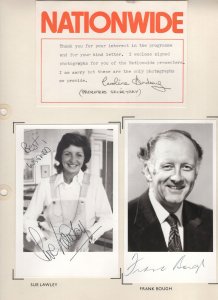 Frank Bough Sue Lawley Nationwide News Mounted Hand Signed Photo s