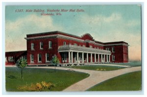 1914 Waukesha Moor Mud Baths, Waukesha Wisconsin WI Antique Postcard 