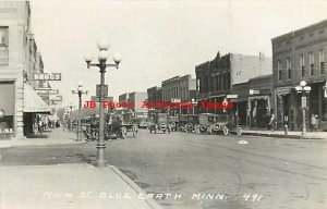 MN, Blue Earth, Minnesota, RPPC, Main Street, Business Section, Stores